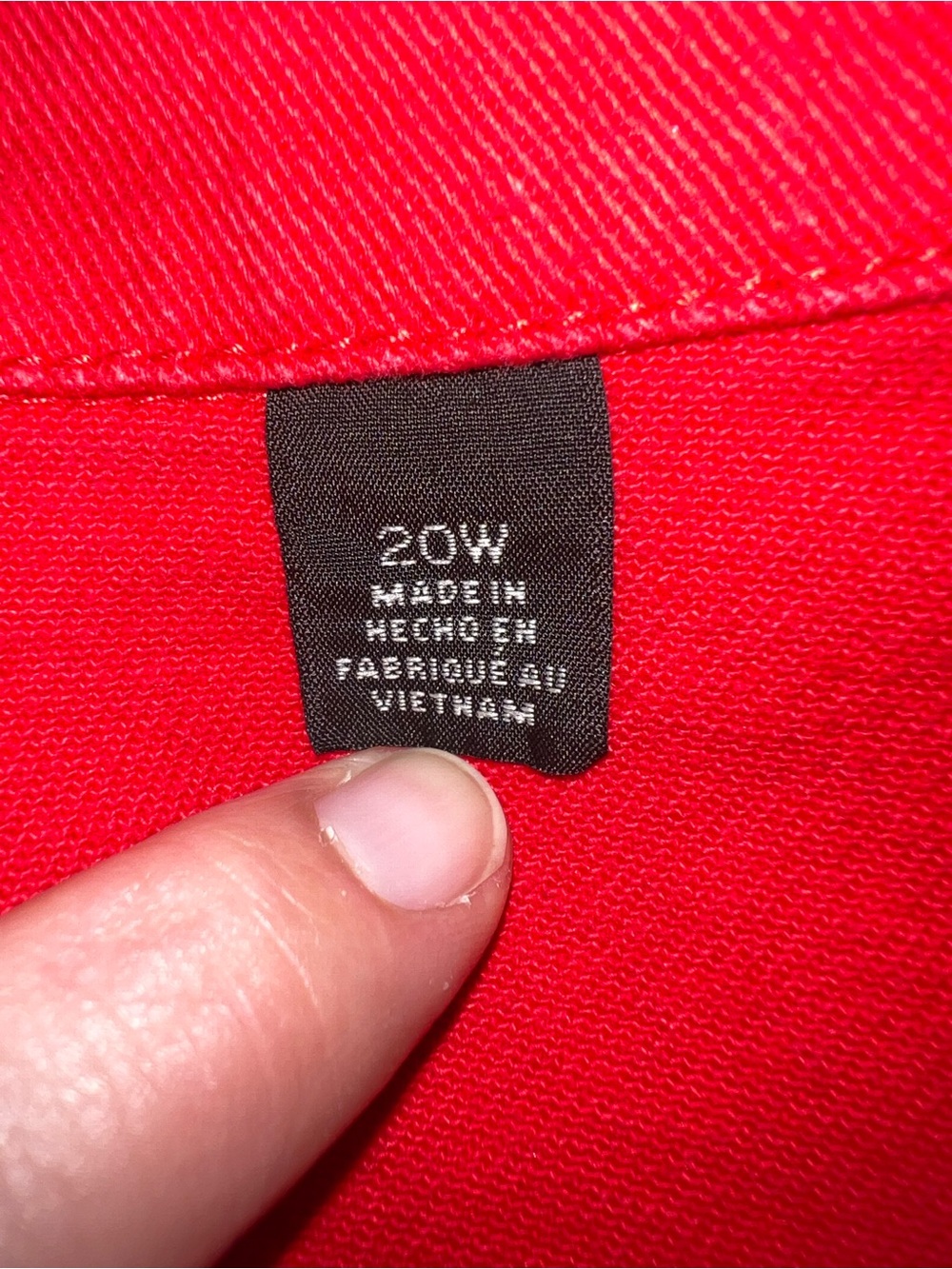 Women’s Bright Red Button-Front Jean Jacket - Picture 3 of 4